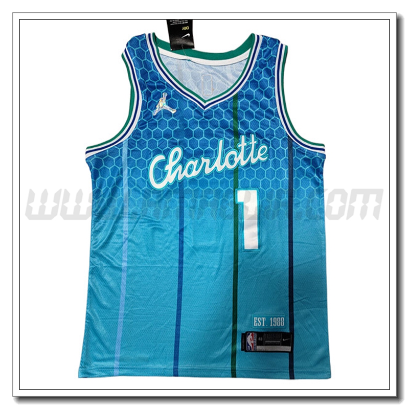 Maglia Charlotte Hornets (BALL #1) 2022/23 Blu
