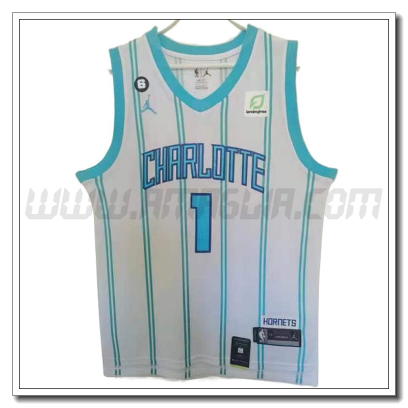 Maglia Charlotte Hornets (BALL #1) 2022/23 Bianco/Blu