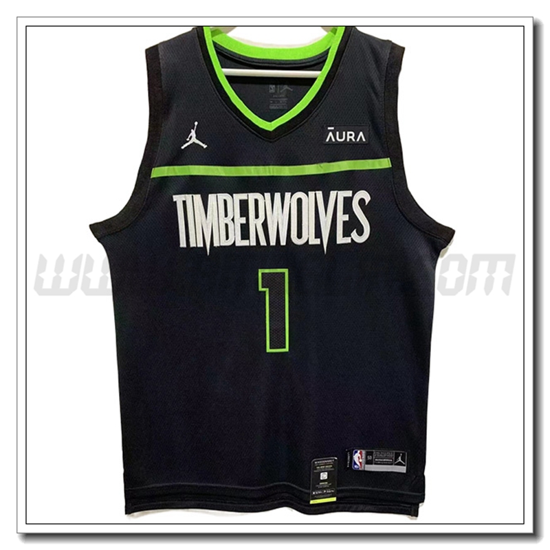 Maglia Minnesota Timberwolves (EDWARDS #1) 2022/23 Nero