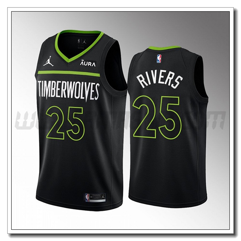 Maglia Minnesota Timberwolves (RIVERS #25) 2022/23 Nero