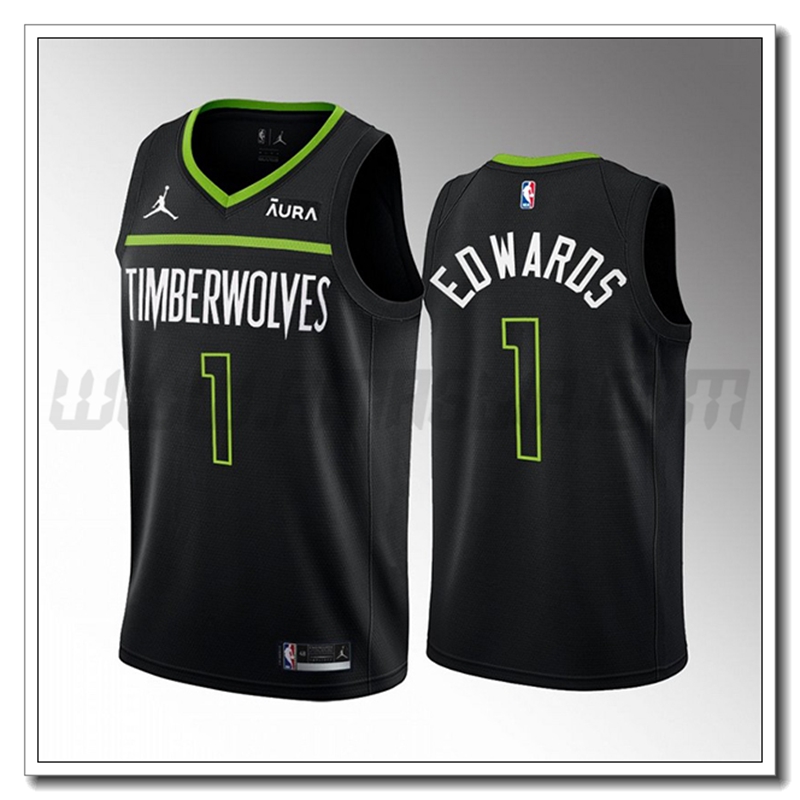 Maglia Minnesota Timberwolves (EDWARDS #1) 2022/23 Nero