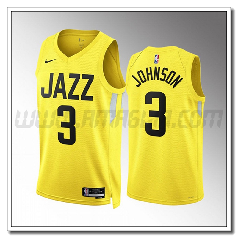 Maglia Utah Jazz (JOHNSON #3) 2022/23 Giallo