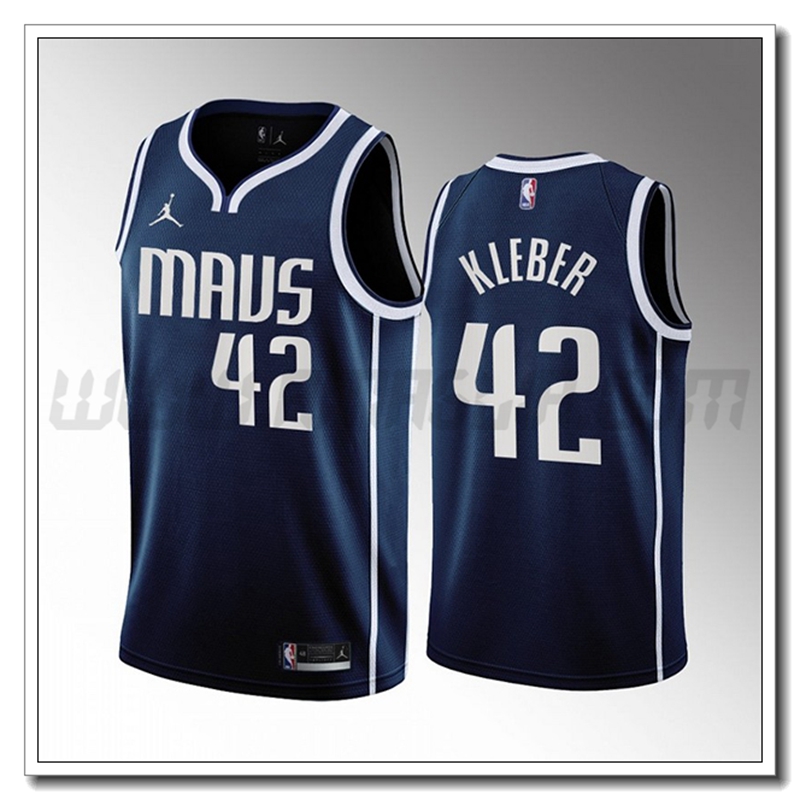 Maglia Dallas Mavericks (KLEBER #42) 2022/23 Blu Marino