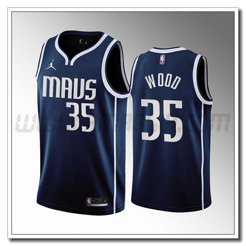 Maglia Dallas Mavericks (WOOD #35) 2022/23 Blu Marino