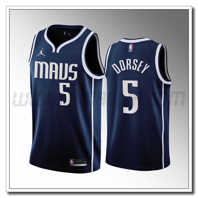 Maglia Dallas Mavericks (DORSEY #5) 2022/23 Blu Marino