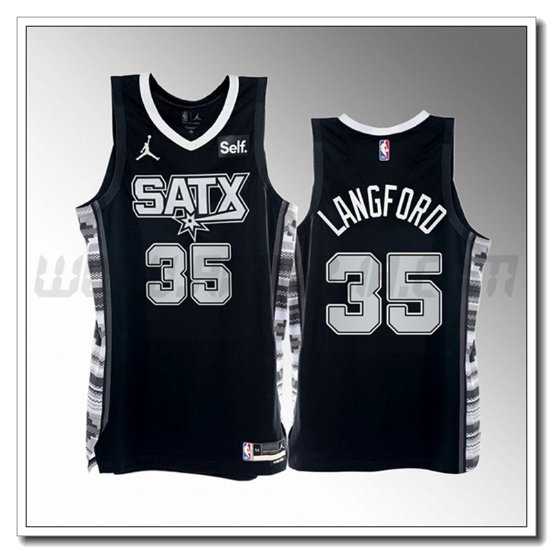 Maglia San Antonio Spurs (LANGFORD #35) 2022/23 Nero