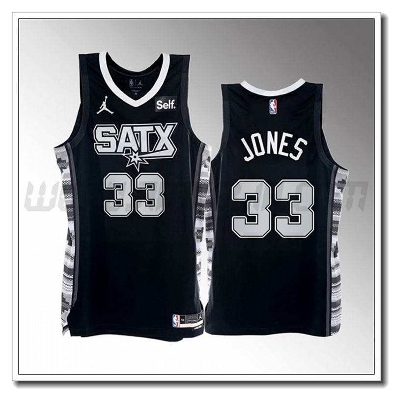 Maglia San Antonio Spurs (JONES #33) 2022/23 Nero