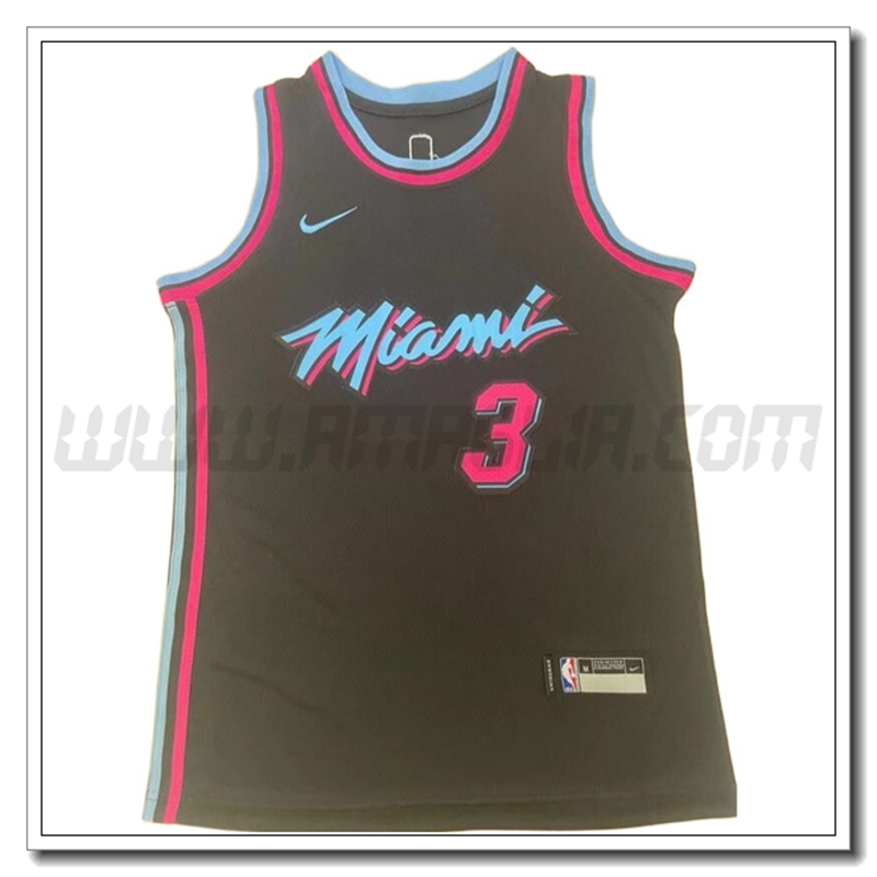 Maglia Miami Heat (WADE #3) 2022/23 Nero