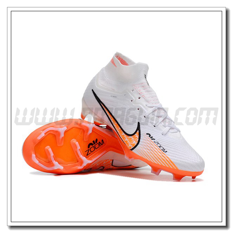 Nike Scarpe da calcio Air Zoom Mercurial Superfly IX Elite FG Bianco/Arancia