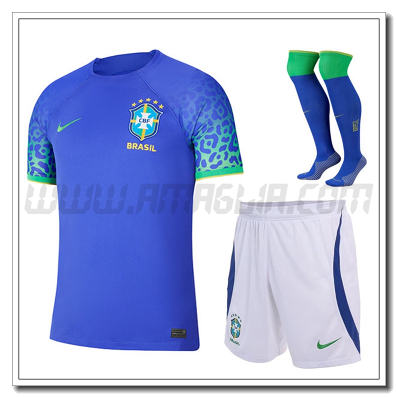 Kit Maglia Brasile Seconda (Pantaloncini + Calzini) 2022 2023