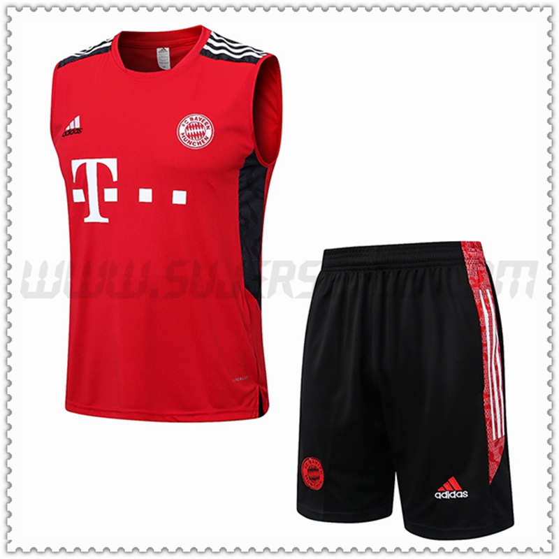 KIT Maglia Allenamento Bayern Monaco + Pantaloncini Rosso 2022 2023