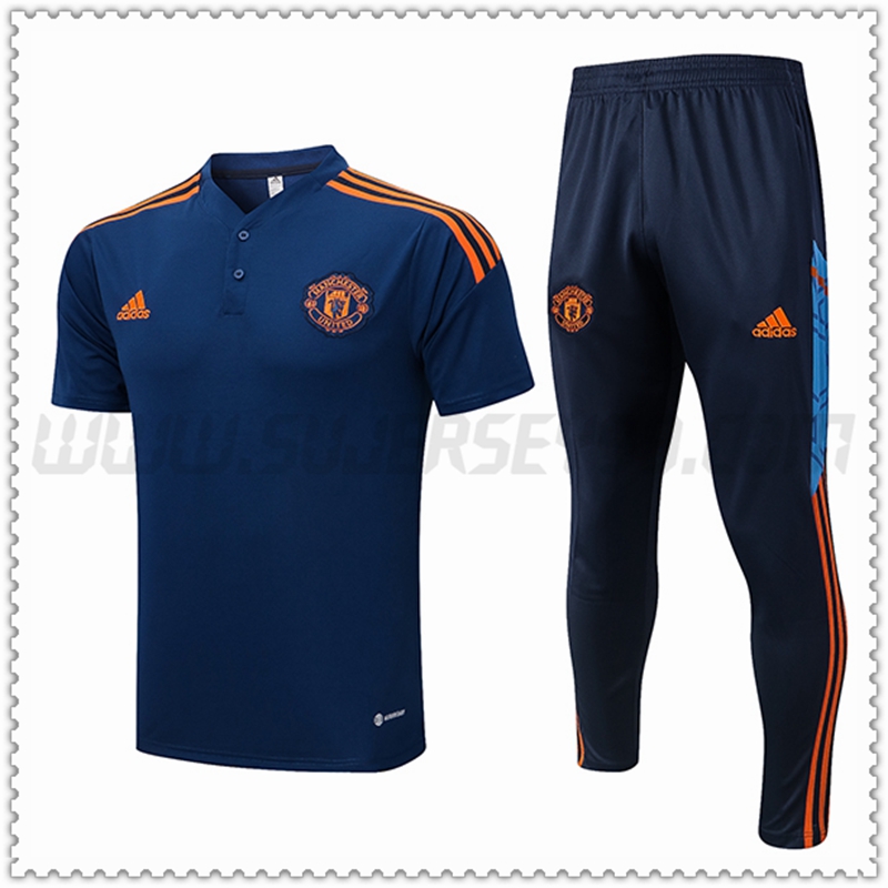 Maglia Polo Manchester United + Pantaloni Blu Marino 2022 2023
