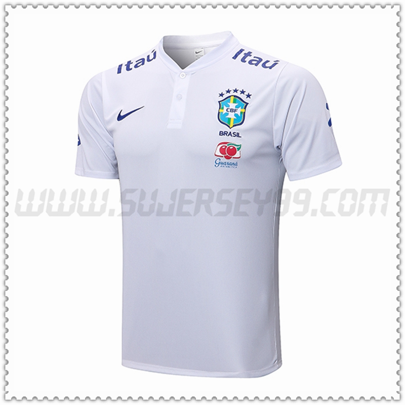 Maglia Polo Brasile Bianco 2022 2023