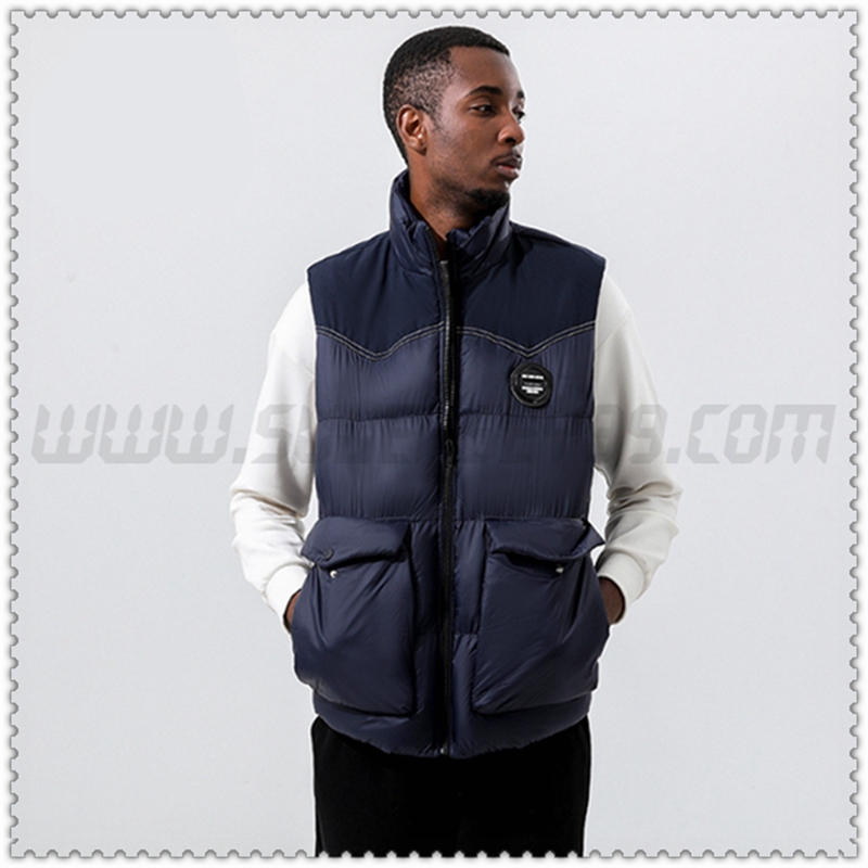 Nuovo Piumino Veste Col Droit Protezione dal freddo Termico Blu Marino 2022