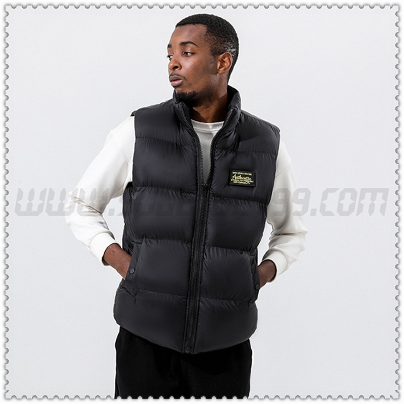 Nuovo Piumino Veste Colletto Dritto Termico Spesso Nero 2022