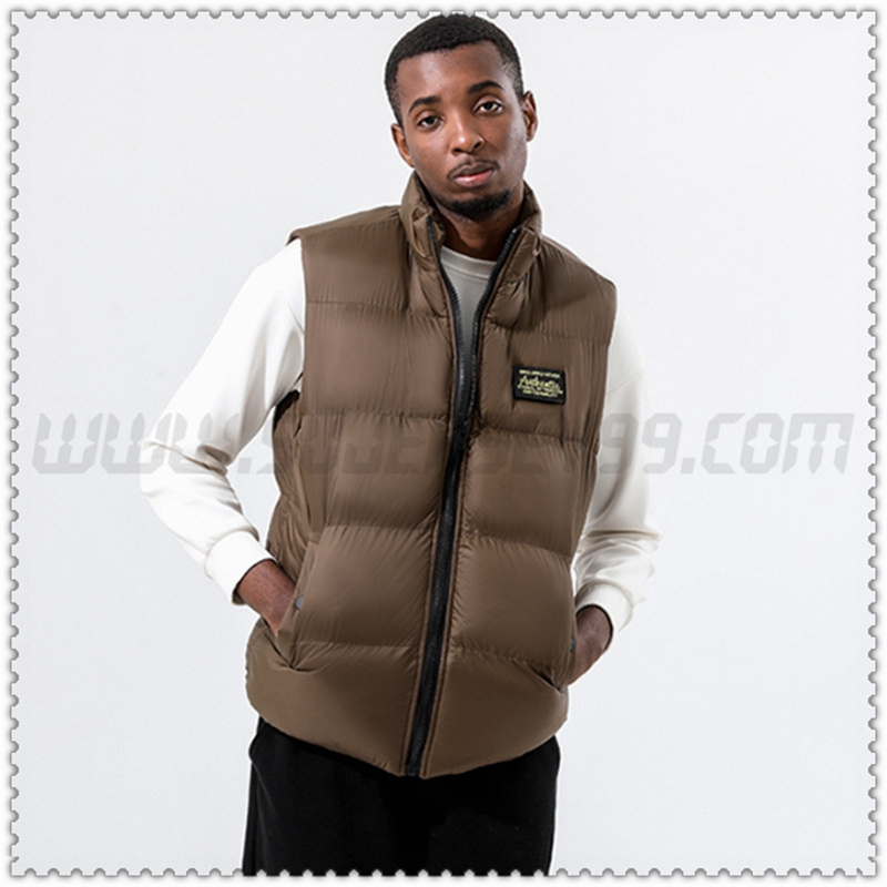 Nuovo Piumino Veste Colletto Dritto Termico Spesso Castanoe 2022