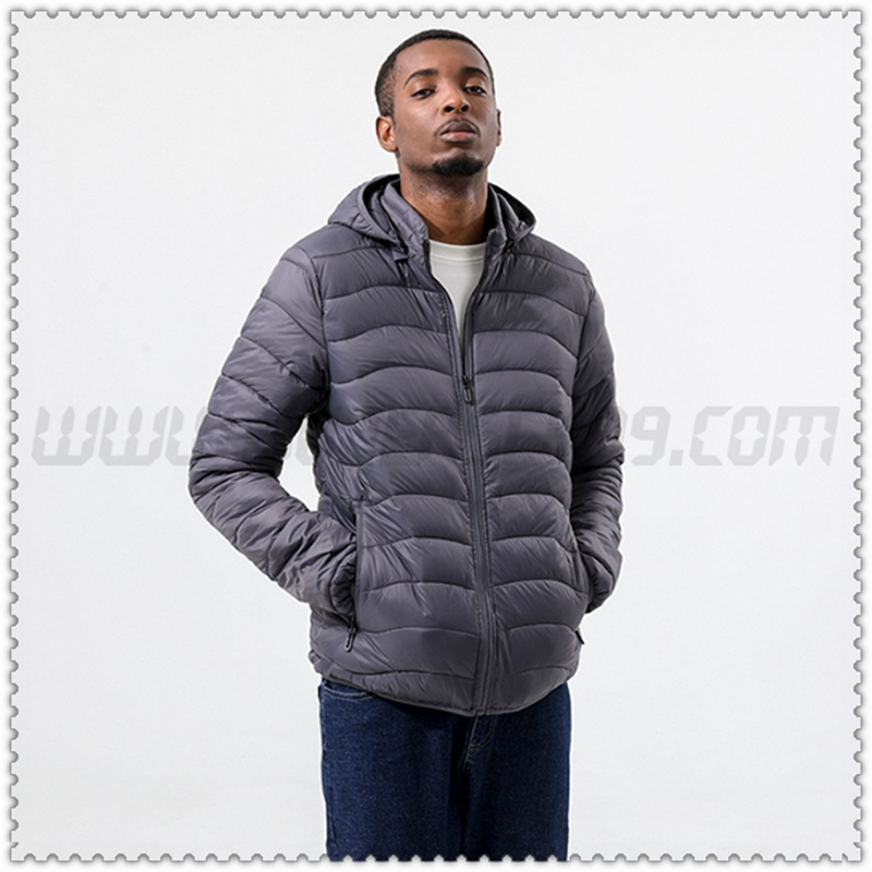 Nuovo Piumino con cappuccio Termico sottile Grigio 2022