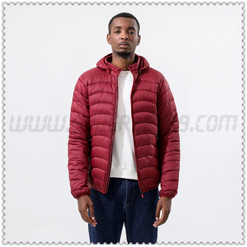 Nuovo Piumino con cappuccio Termico sottile Rosso Scuro 2022