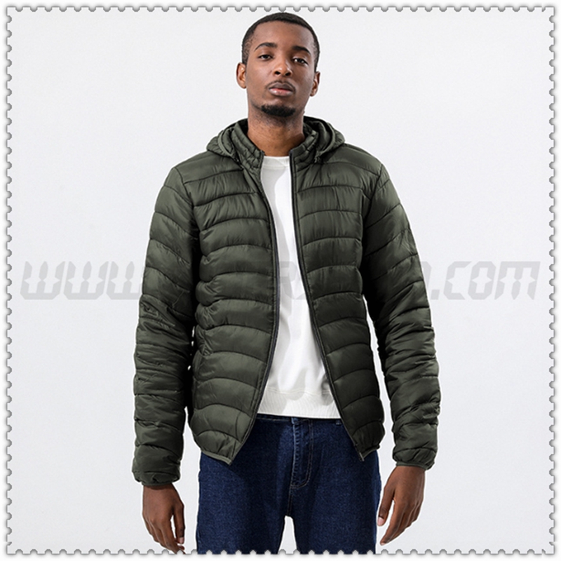 Nuovo Piumino con cappuccio Termico sottile Esercito Verde 2022