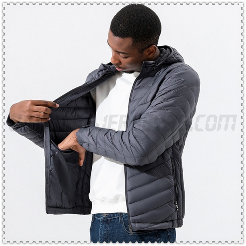 Nuovo Piumino con cappuccio Termico sottile Grigio 2022