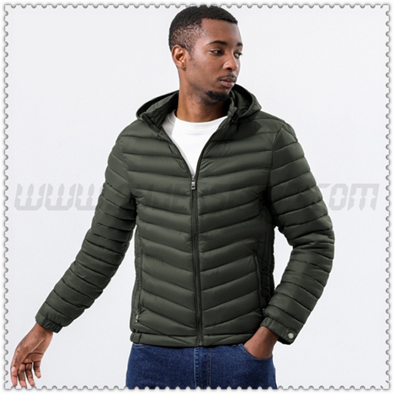 Nuovo Piumino con cappuccio Termico sottile Esercito Verde 2022