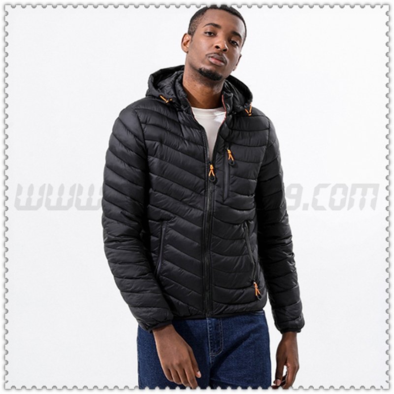 Piumino con cappuccio Moda Termico Nero 2022