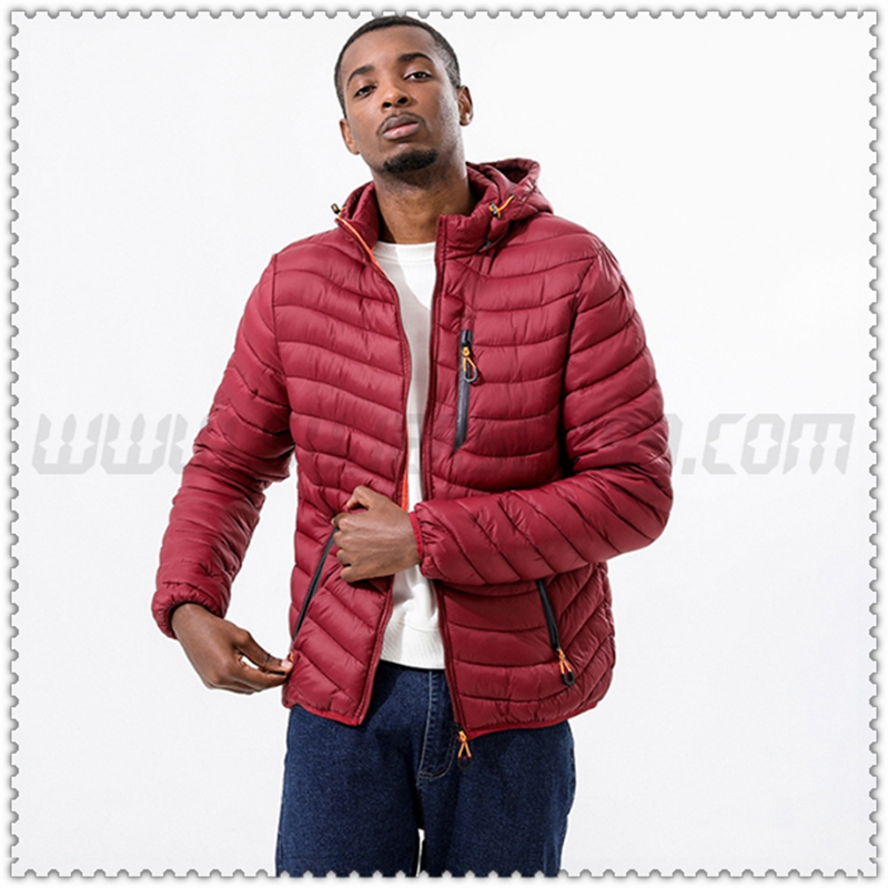 Piumino con cappuccio Moda Termico Rosso Scuro 2022