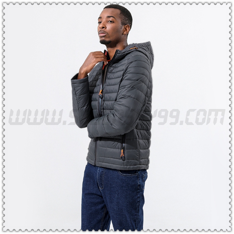 Nuovo Piumino con cappuccio Tritare Protezione dal freddo Termico Grigio 2022