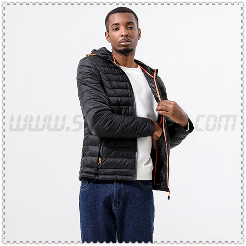 Nuovo Piumino con cappuccio Tritare Protezione dal freddo Termico Nero 2022