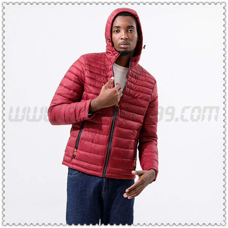 Nuovo Piumino con cappuccio Tritare Protezione dal freddo Termico Rosso Scuro 2022