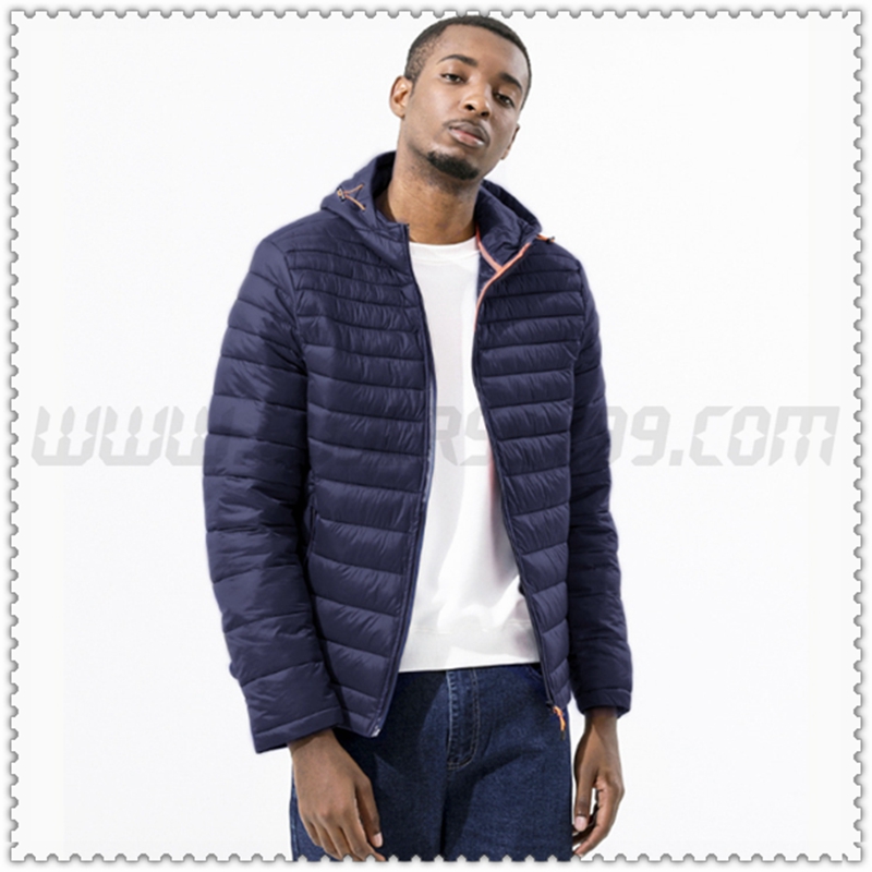 Nuovo Piumino con cappuccio Tritare Protezione dal freddo Termico Blu Marino 2022