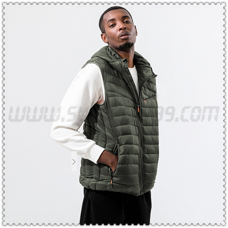 Nuovo Piumino con cappuccio Senza Maniche Termico Esercito Verde 2022