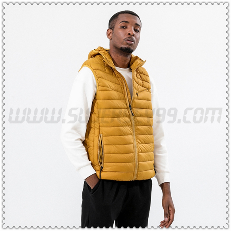 Nuovo Piumino con cappuccio Senza Maniche Termico Giallo 2022