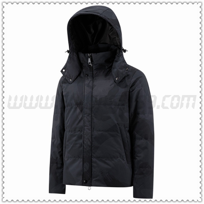 Nuovo Piumino con cappuccio Accucciarsi Protezione dal freddo Nero/Grigio 2022