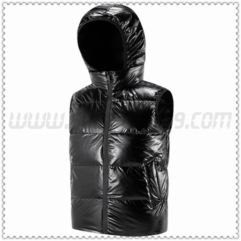 Nuovo Piumino Veste con cappuccio Accucciarsi Spesso Nero 2022