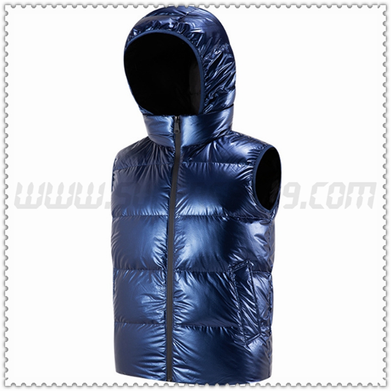 Nuovo Piumino Veste con cappuccio Accucciarsi Spesso Blu 2022