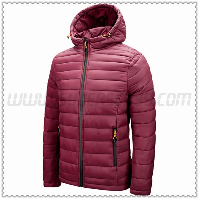 Nuovo Piumino con cappuccio Tritare Protezione dal freddo Rosso Scuro 2022