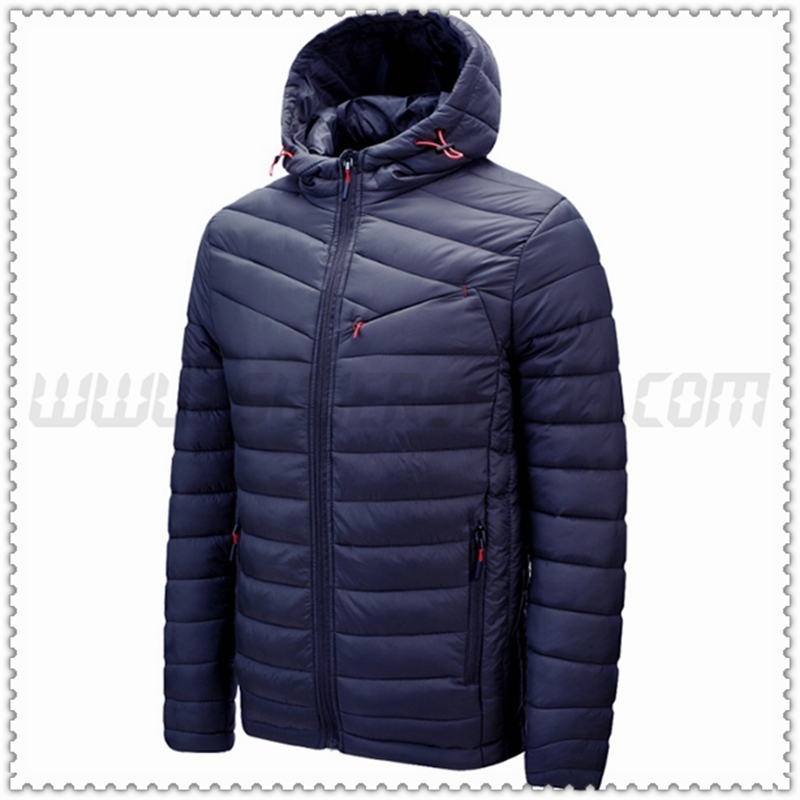 Nuovo Piumino con cappuccio Tritare Protezione dal freddo Termico Blu Marino 2022