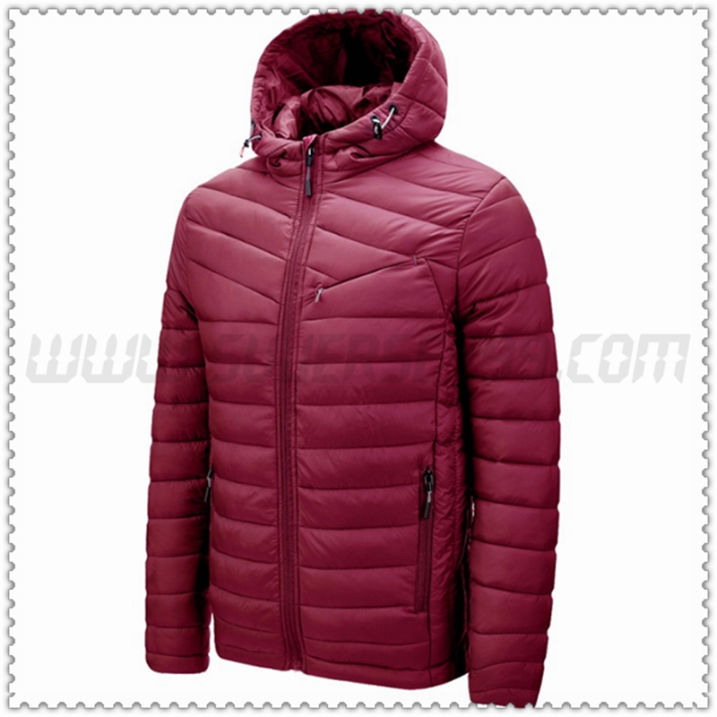 Nuovo Piumino con cappuccio Tritare Protezione dal freddo Termico Rosso Scuro 2022