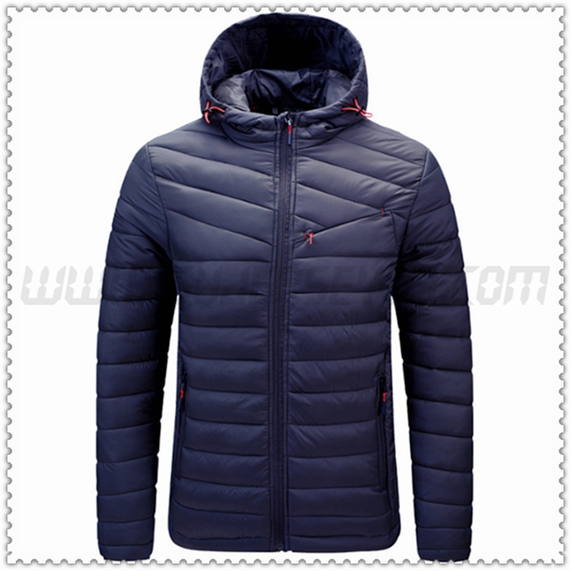 Nuovo Piumino con cappuccio Protezione dal freddo Termico Blu Marino 2022