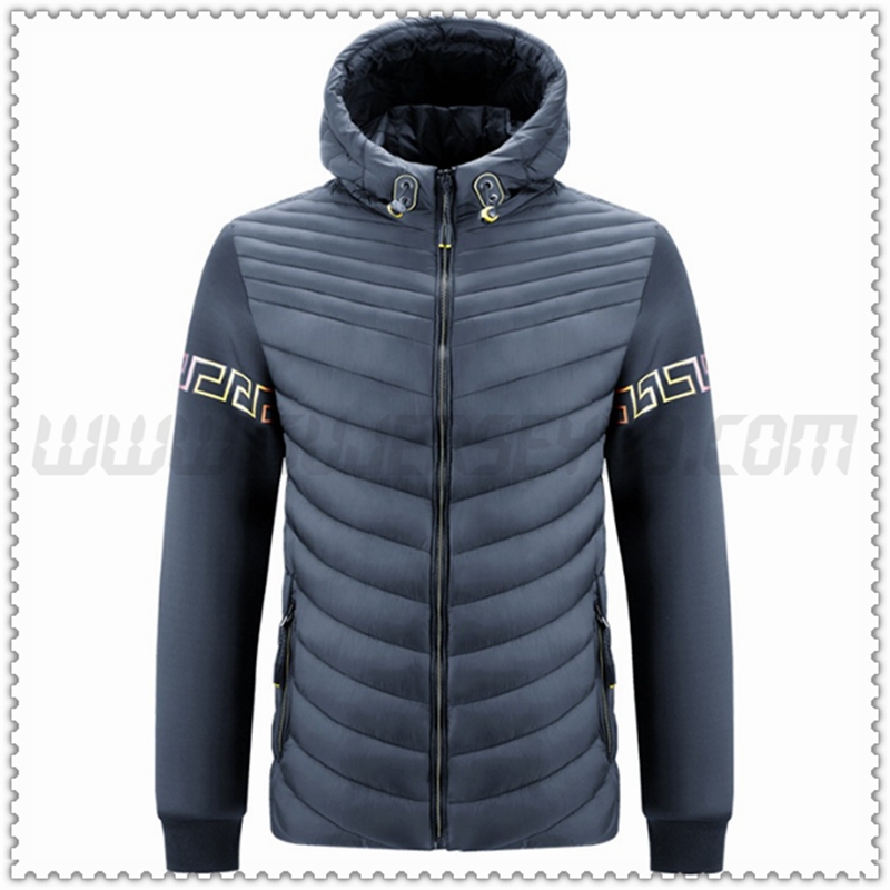 Nuovo Piumino con cappuccio Moda Termico Grigio