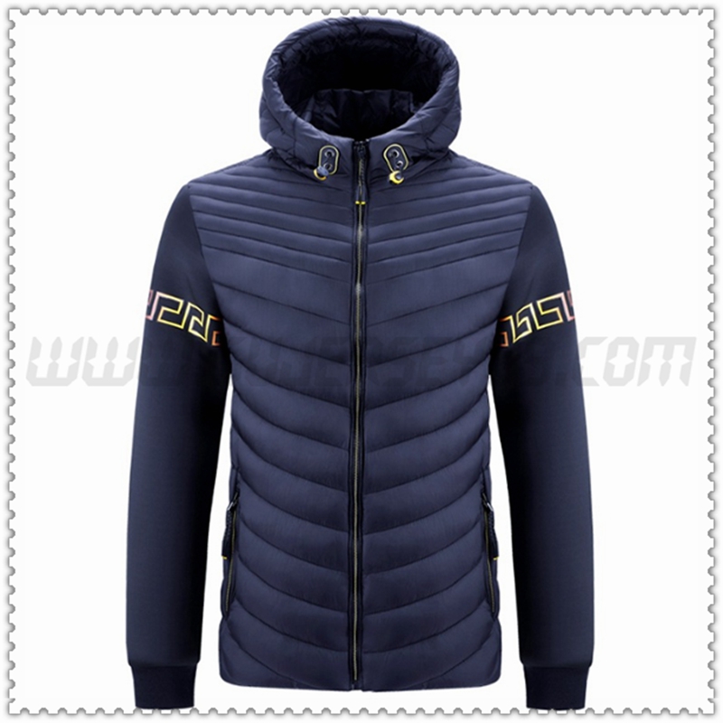 Nuovo Piumino con cappuccio Moda Termico Blu Marino