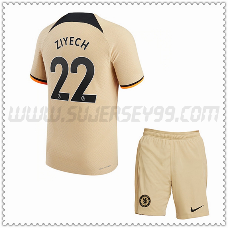 Kit Maglia ZIYECH #22 FC Chelsea Bambino Terza 2022 2023