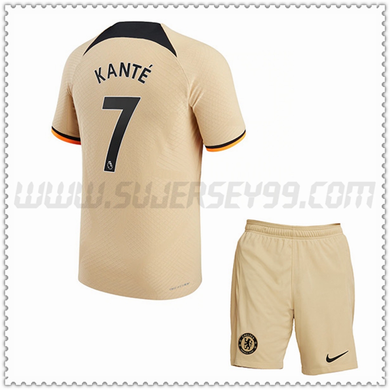 Kit Maglia KANT鑴?#7 FC Chelsea Bambino Terza 2022 2023