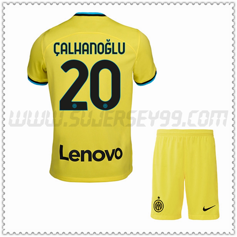 Kit Maglia 鑴烝LHANOGLU #20 Inter Milan Bambino Seconda 2022 2023