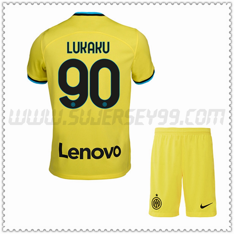 Kit Maglia LUKAKU #90 Inter Milan Bambino Seconda 2022 2023