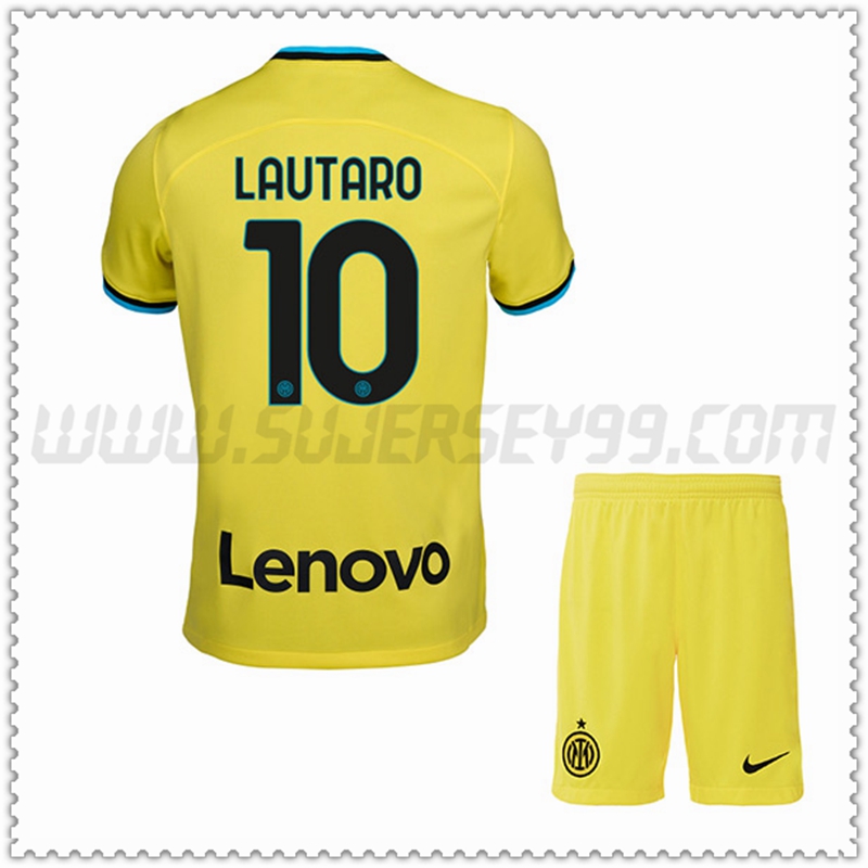 Kit Maglia LAUTARO #10 Inter Milan Bambino Seconda 2022 2023