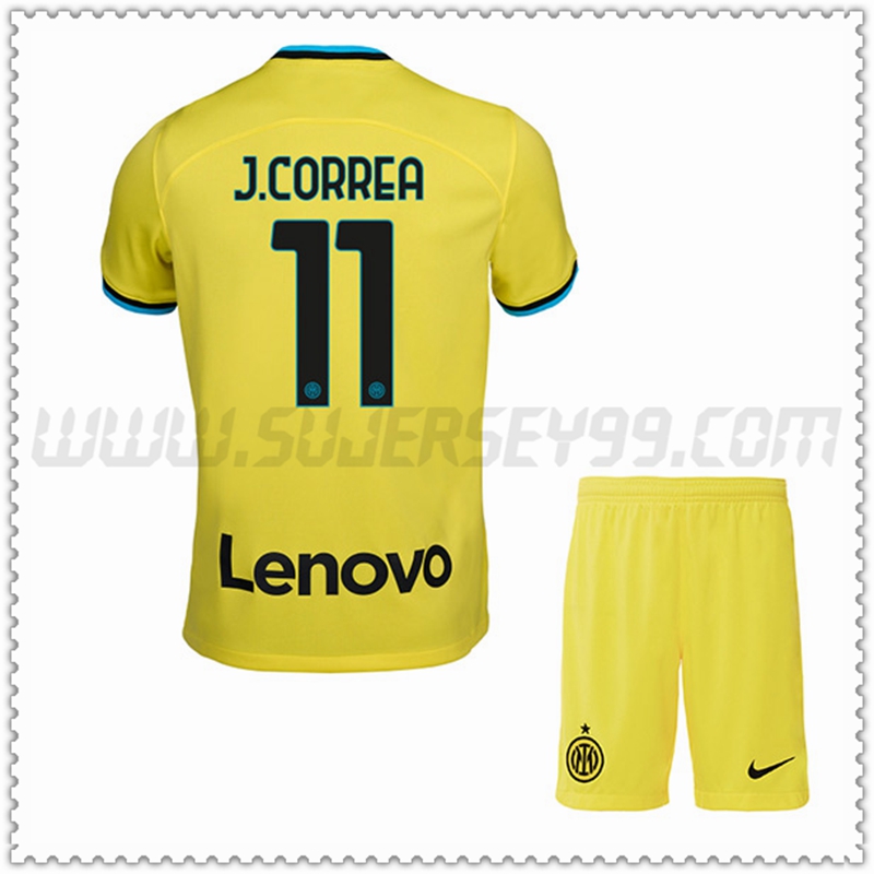 Kit Maglia J.CORREA #11 Inter Milan Bambino Seconda 2022 2023