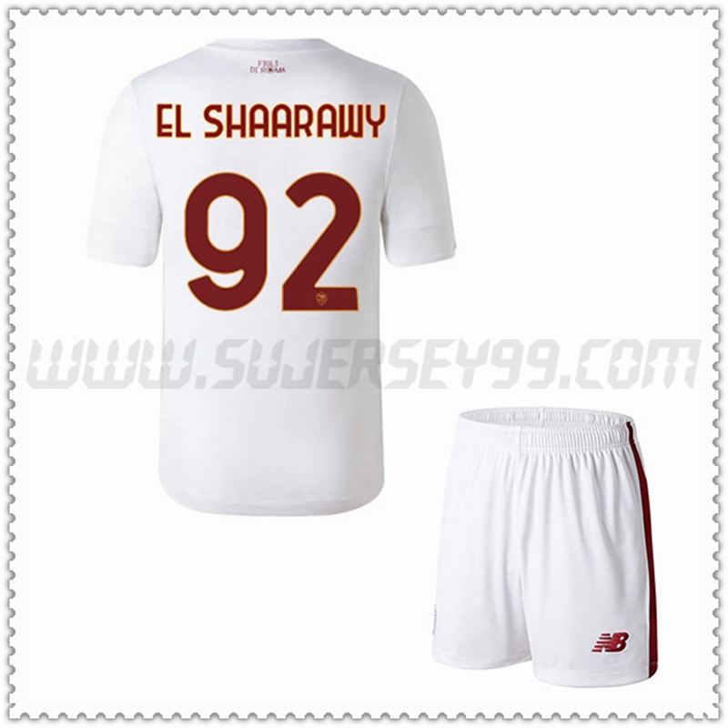 Kit Maglia EL SHAARAWY #92 AS Roma Bambino Seconda 2022 2023