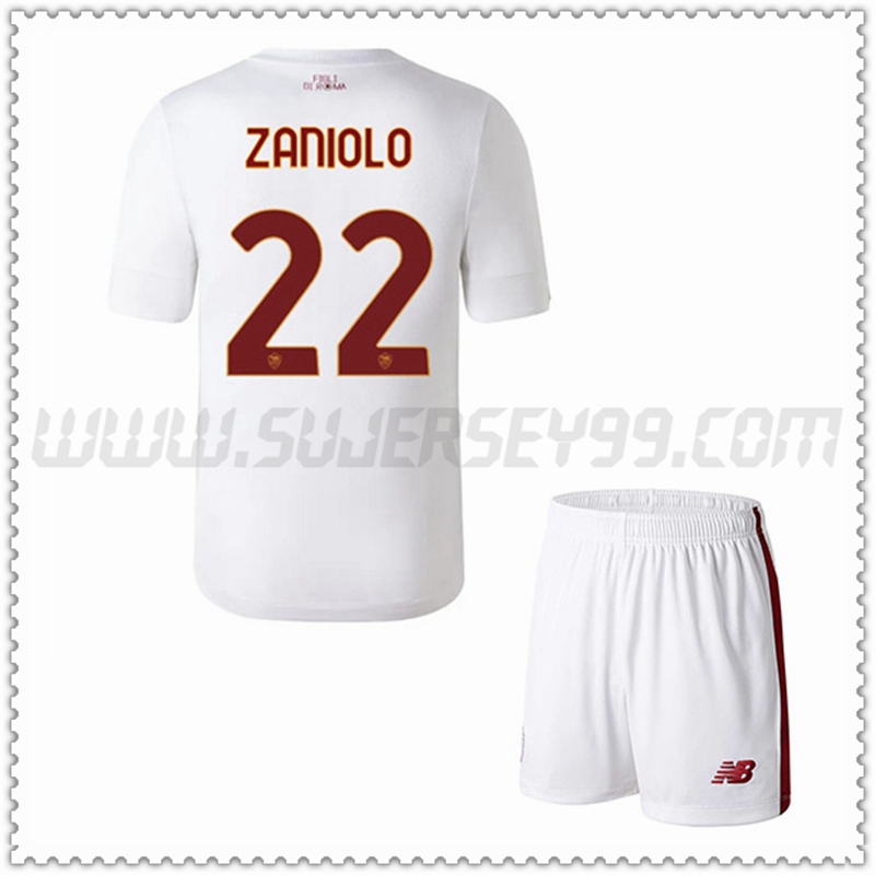 Kit Maglia ZANIOLO #22 AS Roma Bambino Seconda 2022 2023
